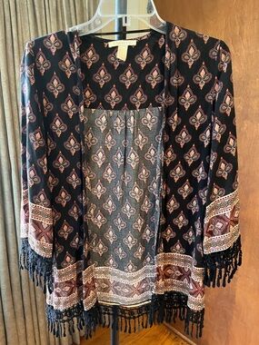 Forever 21 Black Dress with Pink and Orange Paisley Print